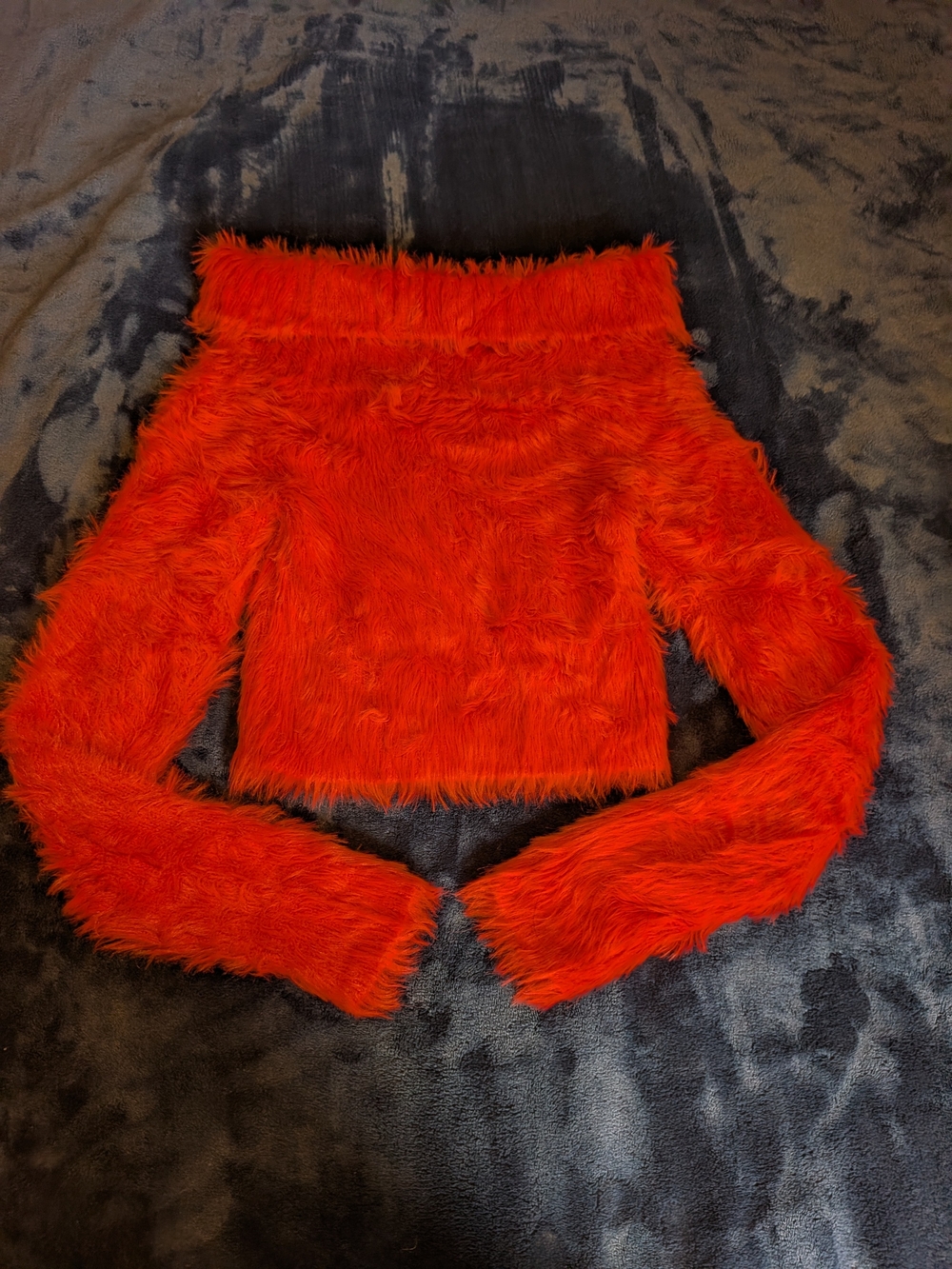 Forever 21 Women Orange Faux Fur Lined Short Sweater Size S